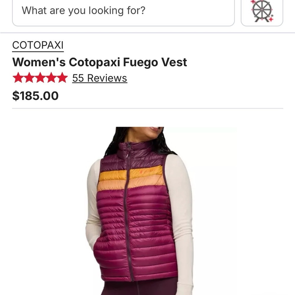 Cotopaxi Women’s Fuego Vest Size Small Like New - Picture 3 of 3